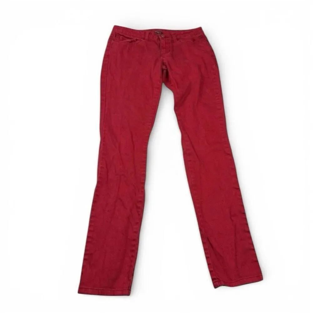 DC Shoes Womens Skinny Jeans Red Y2K Low Rise Stretchy Slim Fit Night Out 27
